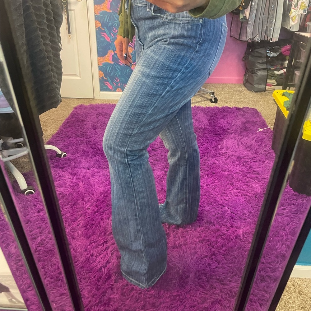 Fashion Nova Medium Wash Flare Leg Jeans Y2K Bootcut Denim
